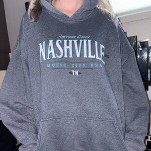 Vintage Grey Gildan Nashville Hoodie 2XL